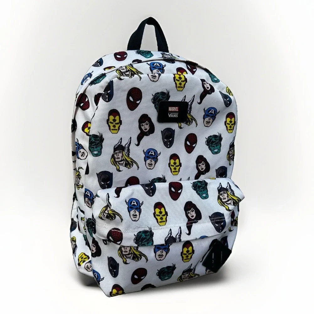 Vans x Marvel Backpack With Superheroes Spiderman Black Panther Hulk Thor - EUC
